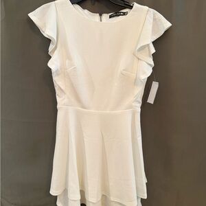 Elegant White Ruffle Dress